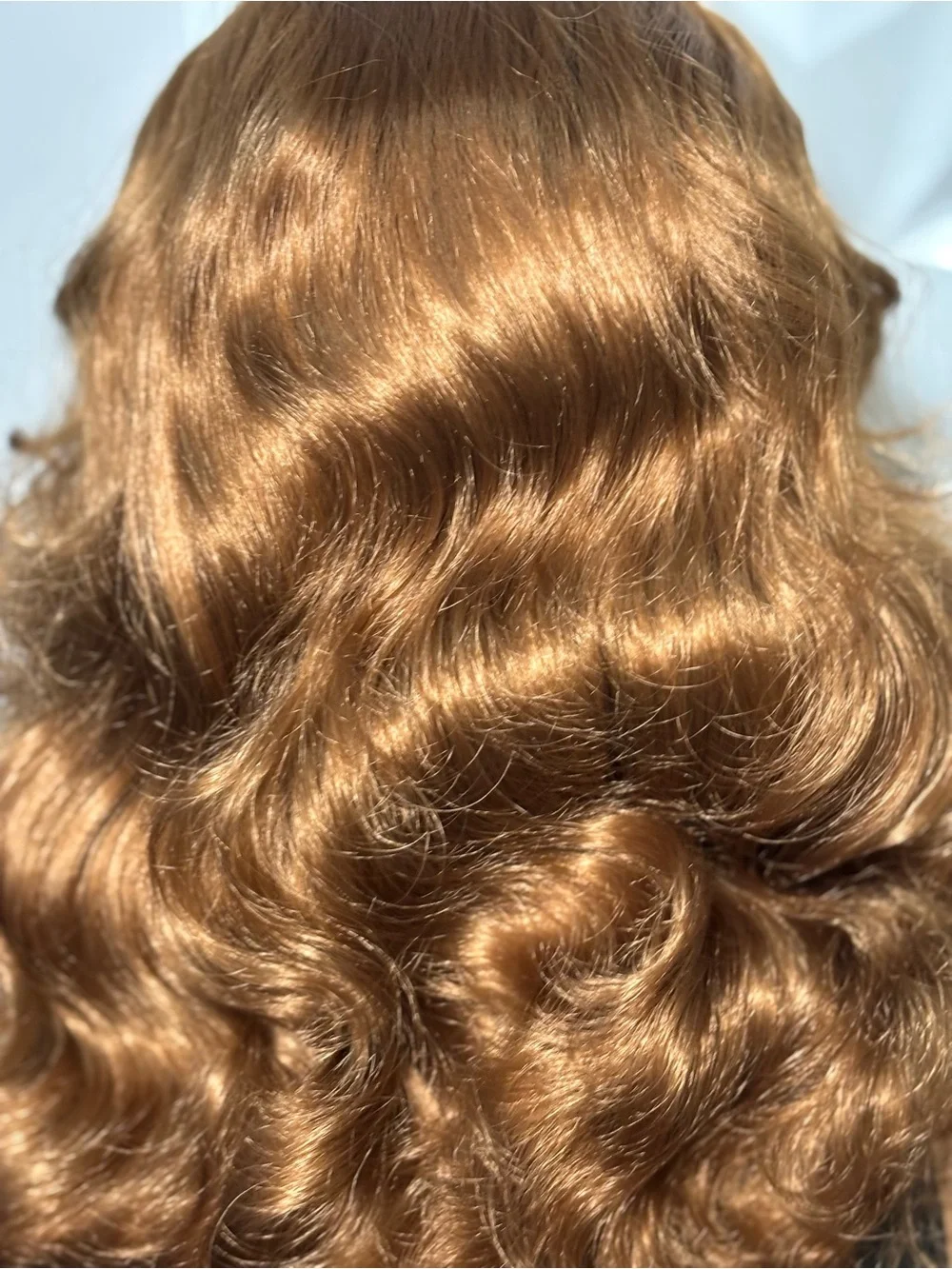 12 Inch Auburn Honey Blonde Wavy Lace Front Wig Heat Safe Hair Blend